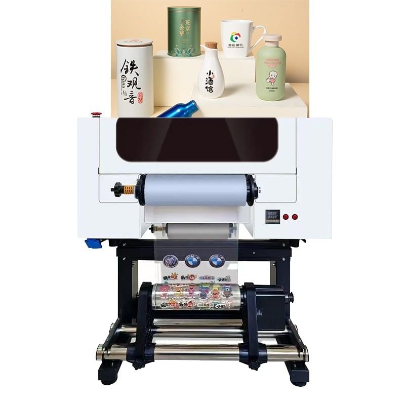 2*F1080 प्रिंटहेड के साथ 300 मिमी यूवी प्रिंटर CMYK+W+V समर्थन उज्ज्वल और रंगीन