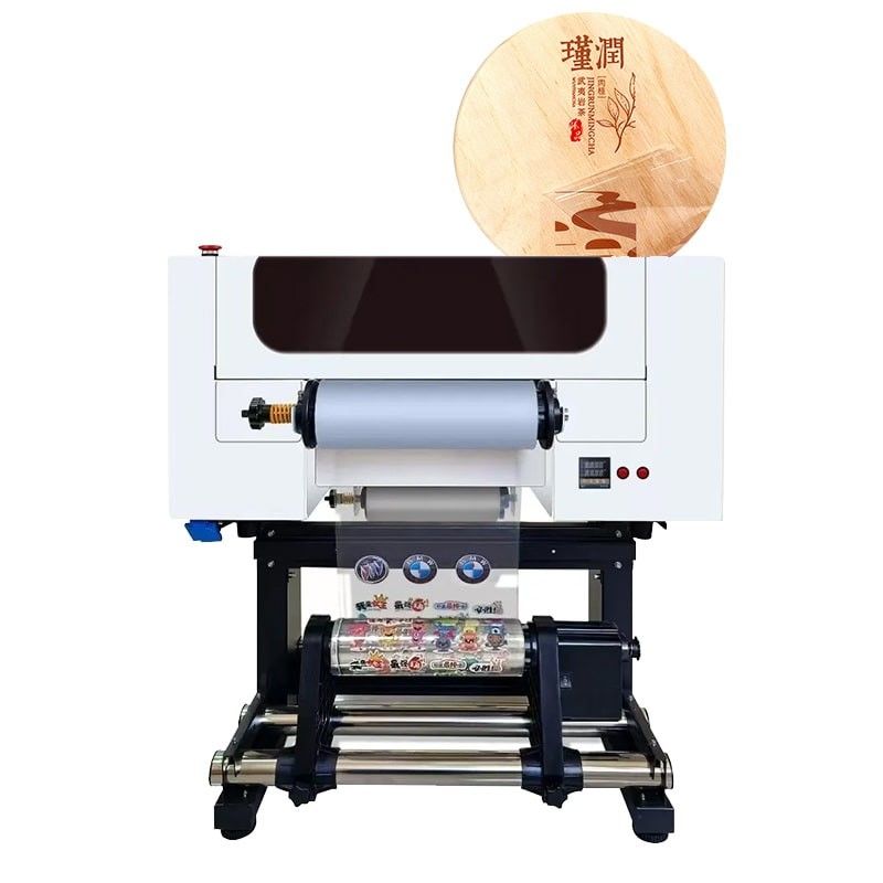 ए3 यूवी डीटीएफ स्टिकर प्रिंटर लोगो कप पेन रैप के लिए EPSON F1080 हेड्स यूवी डीटीएफ प्रिंटिंग मशीन
