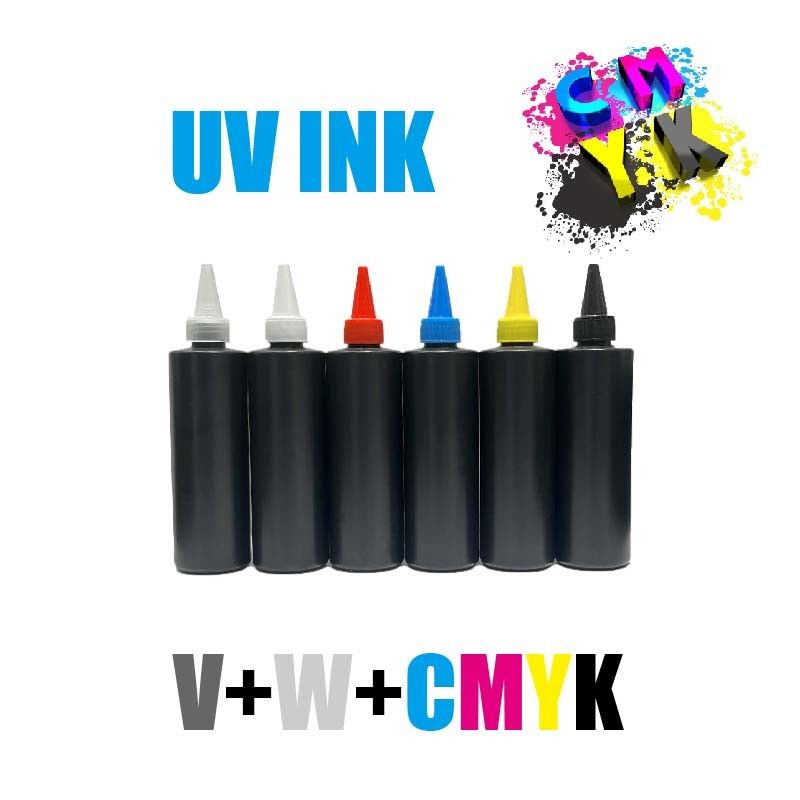 यूवी उपचार योग्य स्याही हार्ड सॉफ्ट एलईडी यूवी स्याही Epson I3200 XP600 DX4 DX5 DX7 के लिए